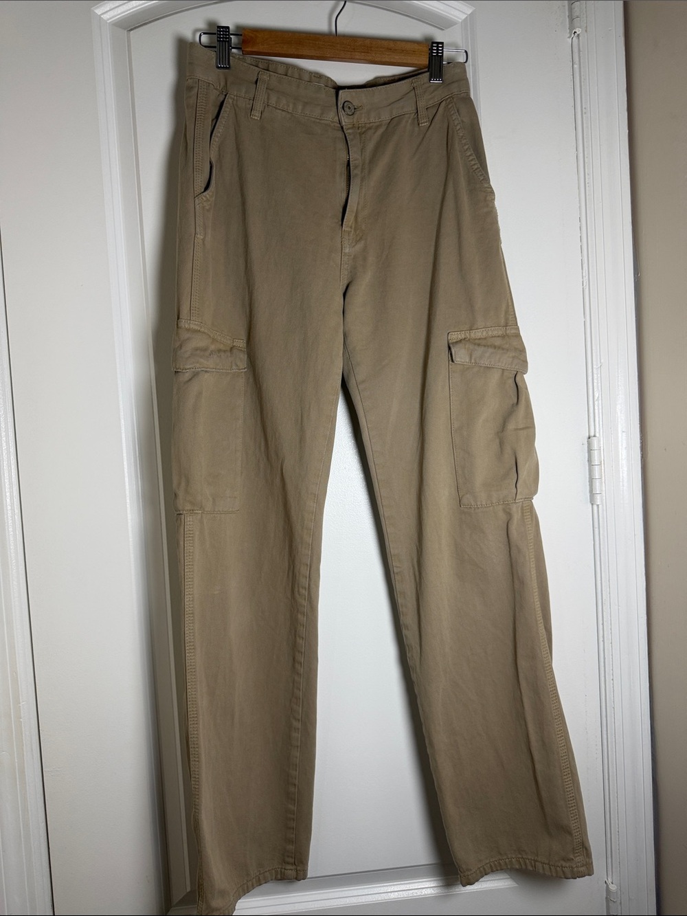 Pull&Bear Beige Cargo Pants with Utility Pockets